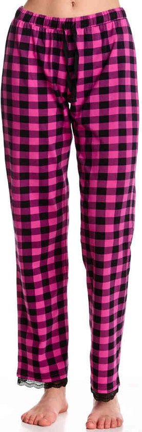 Pussy Deluxe - Pink Checkered Pyjamabroek - XL - Multicolours