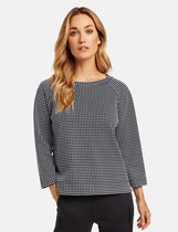 GERRY WEBER Dames Shirt met 3/4-mouwen en blokjesmotief