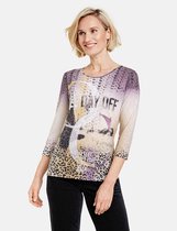 GERRY WEBER Dames Shirt met 3/4-mouwen en paneelprint
