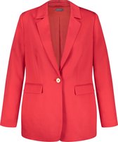 SAMOON Dames Blazer van lyocell-linnen Strawberry Red-50