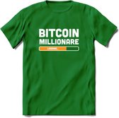 Bitcoin Miljonair Loading - Crypto T-Shirt Kleding Cadeau | Dames / Heren / Unisex | Bitcoin / Ethereum shirt | Grappig Verjaardag kado | BTC Tshirt Met Print | - Donker Groen - XXL