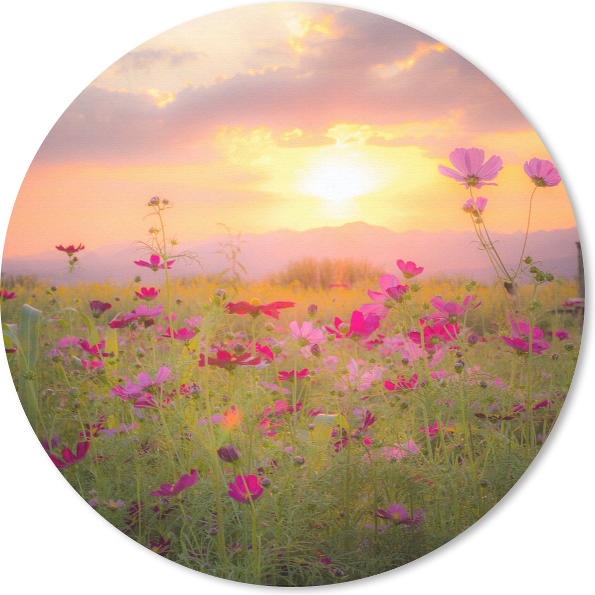 Muismat rond 30x30 cm - Mousepad Bloemen - Wild - Schemer - Ronde muismatten