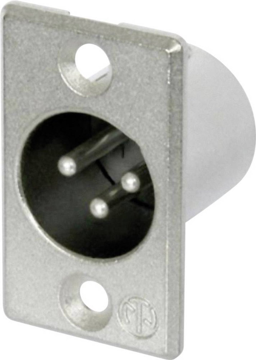 Neutrik NC3MP XLR-connector Flensstekker, contacten recht Aantal polen: 3 Zilver 1 stuk(s)