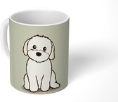 Mok - een witte puppy - 350 ML - Beker - Uitdeelcadeautjes