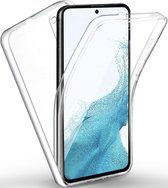 Hoesje geschikt voor Samsung Galaxy S22 - Transparant Case 360 Graden 2 in 1 Hoes + Ingebouwde Siliconen TPU Cover Screenprotector