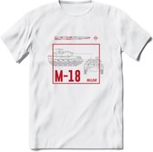 M18 Hellcat leger T-Shirt | Unisex Army Tank Kleding | Dames / Heren Tanks ww2 shirt | Blueprint | Grappig bouwpakket Cadeau - Wit - S