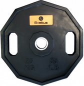 halterschijf Olympisch 25 kg staal/rubber zwart