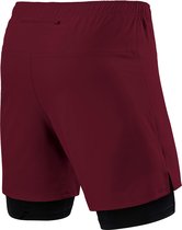 Ultra 2 in 1 Short met Zak met Rits voor Heren - Cabernet/Zwart