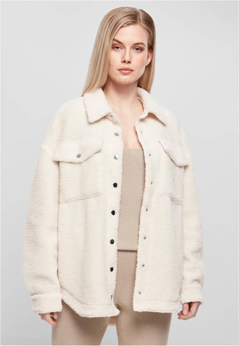Urban Classics Blouse -4XL- Sherpa Overshirt Creme