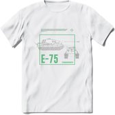 E75 leger T-Shirt | Unisex Army Tank Kleding | Dames / Heren Tanks ww2 shirt | Blueprint | Grappig bouwpakket Cadeau - Wit - XXL