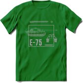 E75 leger T-Shirt | Unisex Army Tank Kleding | Dames / Heren Tanks ww2 shirt | Blueprint | Grappig bouwpakket Cadeau - Donker Groen - XXL