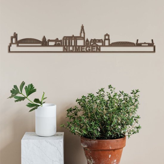 verkenner botsing Uitgaand Skyline Nijmegen (mini) Notenhout Wanddecoratie Voor Aan De Muur Met Tekst  City Shapes | bol.com