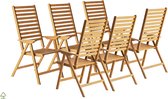 Set van 6 Tuinstoelen Verstelbaar Hard Hout FSC keurmerk – Standen stoel – Inklapbare Tuinstoel - Buiten Stoelen – Perfecthomeshop