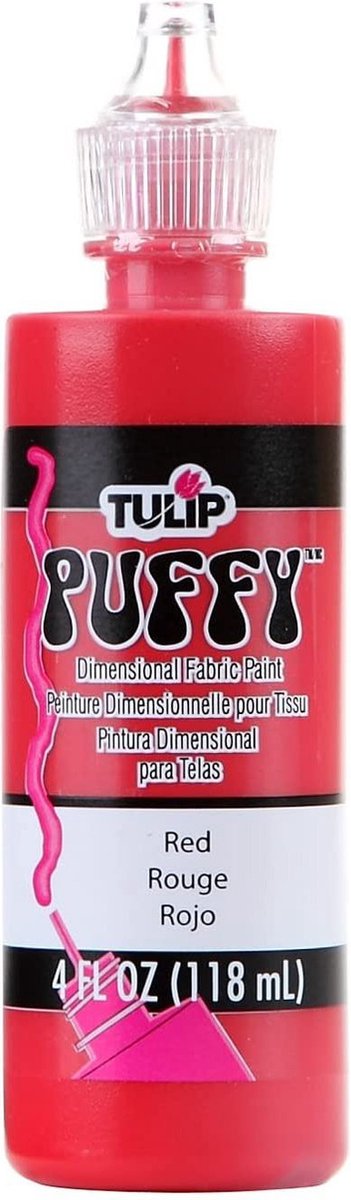 Tulip Dimensionele Stof verf - Puffy Rood - 118ml