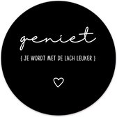 Muurcirkel geniet lach zwart Ø 140 cm / Dibond - Aanbevolen