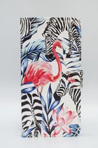 P.C.K. Hoesje/Boekhoesje/Bookcase Flamingo print geschikt voor Apple iPhone 13 MET Glasfolie