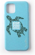 Wilma Stop Plastic Case Biologisch Afbreekbaar Beschermend Hoesje Schildpad iPhone 11 Pro - Lichtblauw