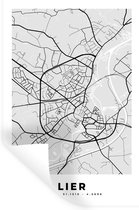 Muurstickers - Sticker Folie - Stadskaart – Plattegrond – België – Zwart Wit – Lier – Kaart - 60x90 cm - Plakfolie - Muurstickers Kinderkamer - Zelfklevend Behang - Zelfklevend behangpapier - Stickerfolie