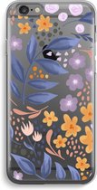 Case Company® - iPhone 6 / 6S hoesje - Flowers with blue leaves - Soft Cover Telefoonhoesje - Bescherming aan alle Kanten en Schermrand