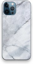 Case Company® - iPhone 12 Pro hoesje - Witte marmer - Soft Cover Telefoonhoesje - Bescherming aan alle Kanten en Schermrand