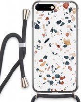 Case Company® - iPhone 7 PLUS hoesje met Koord - Terrazzo N°4 - Telefoonhoesje met Zwart Koord - Extra Bescherming aan alle Kanten en Over de Schermrand