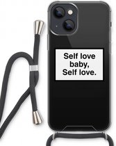 Case Company® - iPhone 13 hoesje met Koord - Self love - Telefoonhoesje met Zwart Koord - Extra Bescherming aan alle Kanten en Over de Schermrand