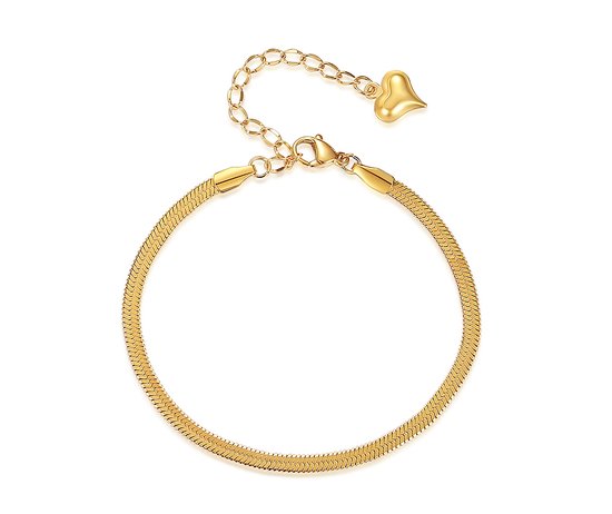 Bracelet avec coeur Rina plaqué or 18 carats