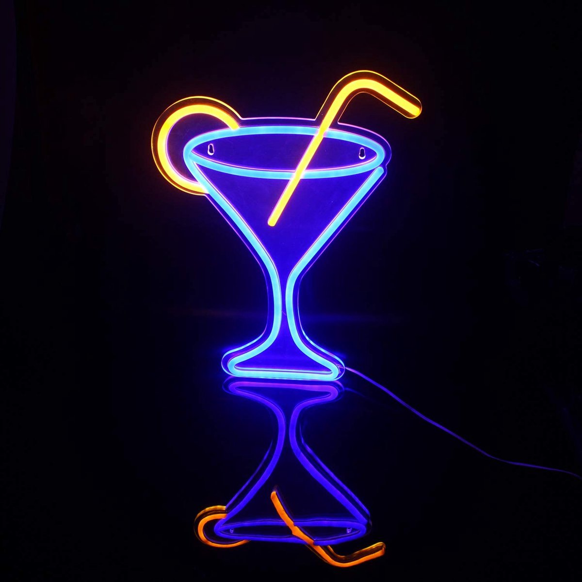 Blue Wine Glass Neon Light Bar LED Neon Sign USB Neon Signs for Home Bar Playing Pub Karaoke Bistro Disco Wall Decor Christmas Party Bar Party