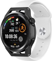 Siliconen Smartwatch bandje - Geschikt voor Strap-it Huawei Watch GT Runner sport band - wit - GT Runner - 22mm - Strap-it Horlogeband / Polsband / Armband