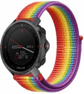 Strap-it Nylon smartwatch bandje - geschikt voor Polar Grit X / Grit X Pro / Vantage M / M2 - regenboog