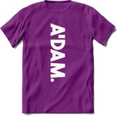 A'Dam Amsterdam T-Shirt | Souvenirs Holland Kleding | Dames / Heren / Unisex Koningsdag shirt | Grappig Nederland Fiets Land Cadeau | - Paars - XL