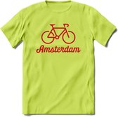 Amsterdam Fiets Stad T-Shirt | Souvenirs Holland Kleding | Dames / Heren / Unisex Koningsdag shirt | Grappig Nederland Fiets Land Cadeau | - Groen - M