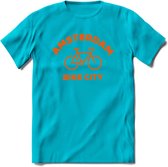 Amsterdam Bike City T-Shirt | Souvenirs Holland Kleding | Dames / Heren / Unisex Koningsdag shirt | Grappig Nederland Fiets Land Cadeau | - Blauw - XL