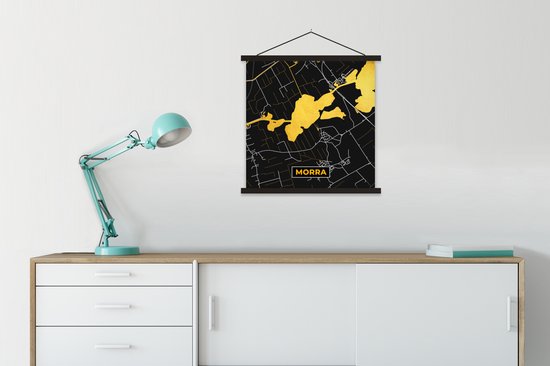 Affiche scolaire - Carte - Plan d'étage - Plan de la ville - Pays- Nederland - Water - Luxe - 60x60 cm - Lattes noires