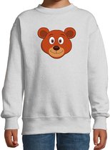 Cartoon beer trui grijs voor jongens en meisjes - Kinderkleding / dieren sweaters kinderen 110/116