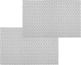 Set van 10x stuks placemats grafische print wit - texaline - 45 x 30 cm - Onderleggers