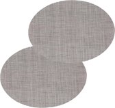 Set van 4x stuks placemats Maoli grijs kunststof 48 x 35 cm - 48 x 35 cm - Tafel onderleggers