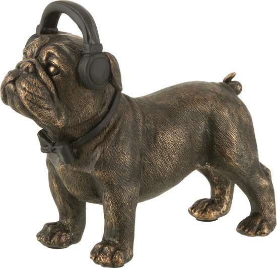 J-Line Bulldog Koptelefoon Poly Donkerbruin Small