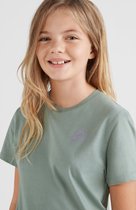 O'Neill T-Shirt Girls WAVES Blauwgroen 104 - Blauwgroen 100% Katoen Round Neck
