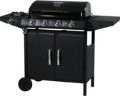 Bol.com Gas BBQ gasbarbecue barbecue "Festa 5" - 5 branders waarvan 1 zijbrander - 129 Kw- Zwart aanbieding