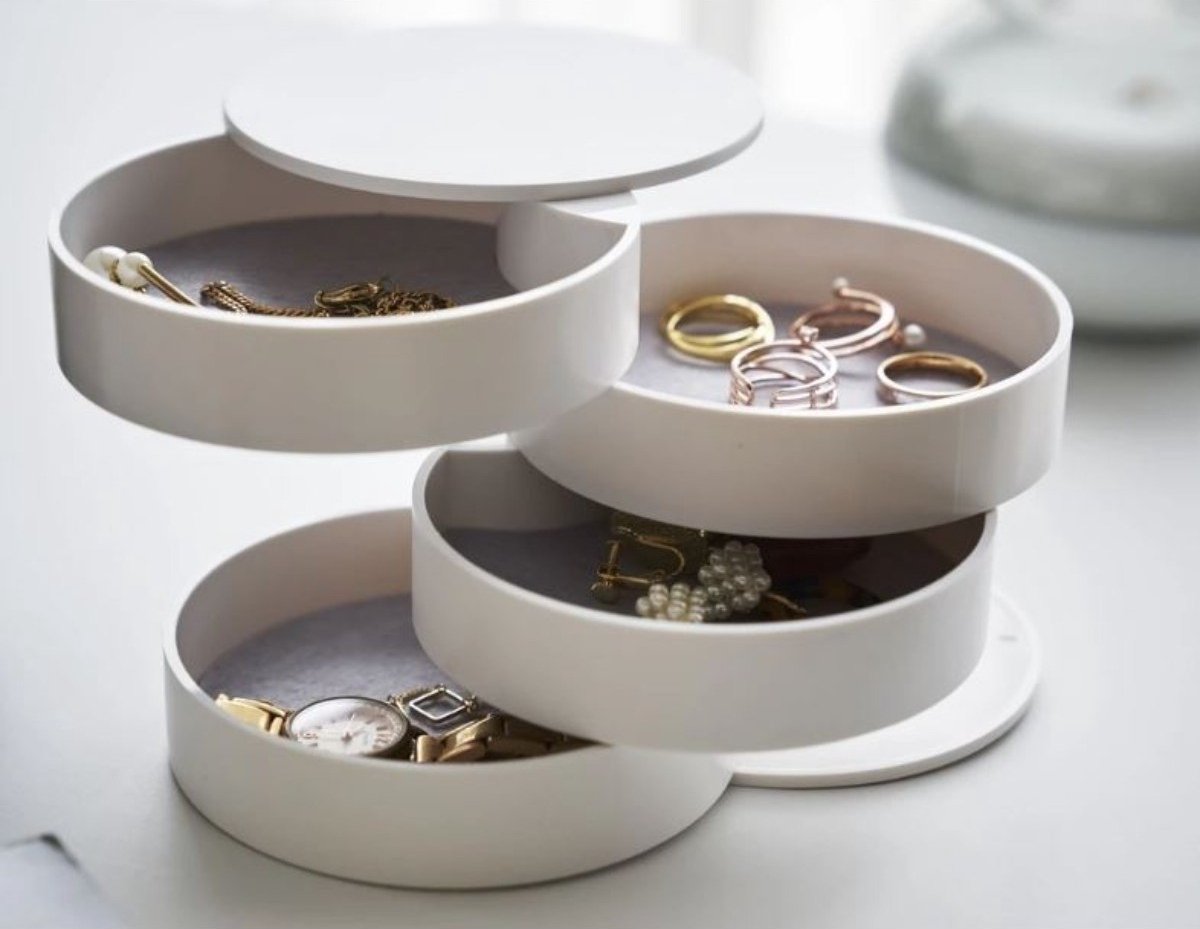Yamazaki Sieradendoos draaibaar wit - Wit - Decoratief