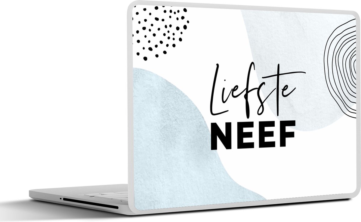 Laptop sticker - 10.1 inch - 'Liefste neef' - Spreuken - Blauw - Quotes - 25x18cm - Laptopstickers - Laptop skin - Cover