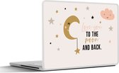 Laptop sticker - 13.3 inch - Quotes - Kinderen - Love you to the moon and back - Spreuken - Kids - Baby - Meisje - 31x22,5cm - Laptopstickers - Laptop skin - Cover