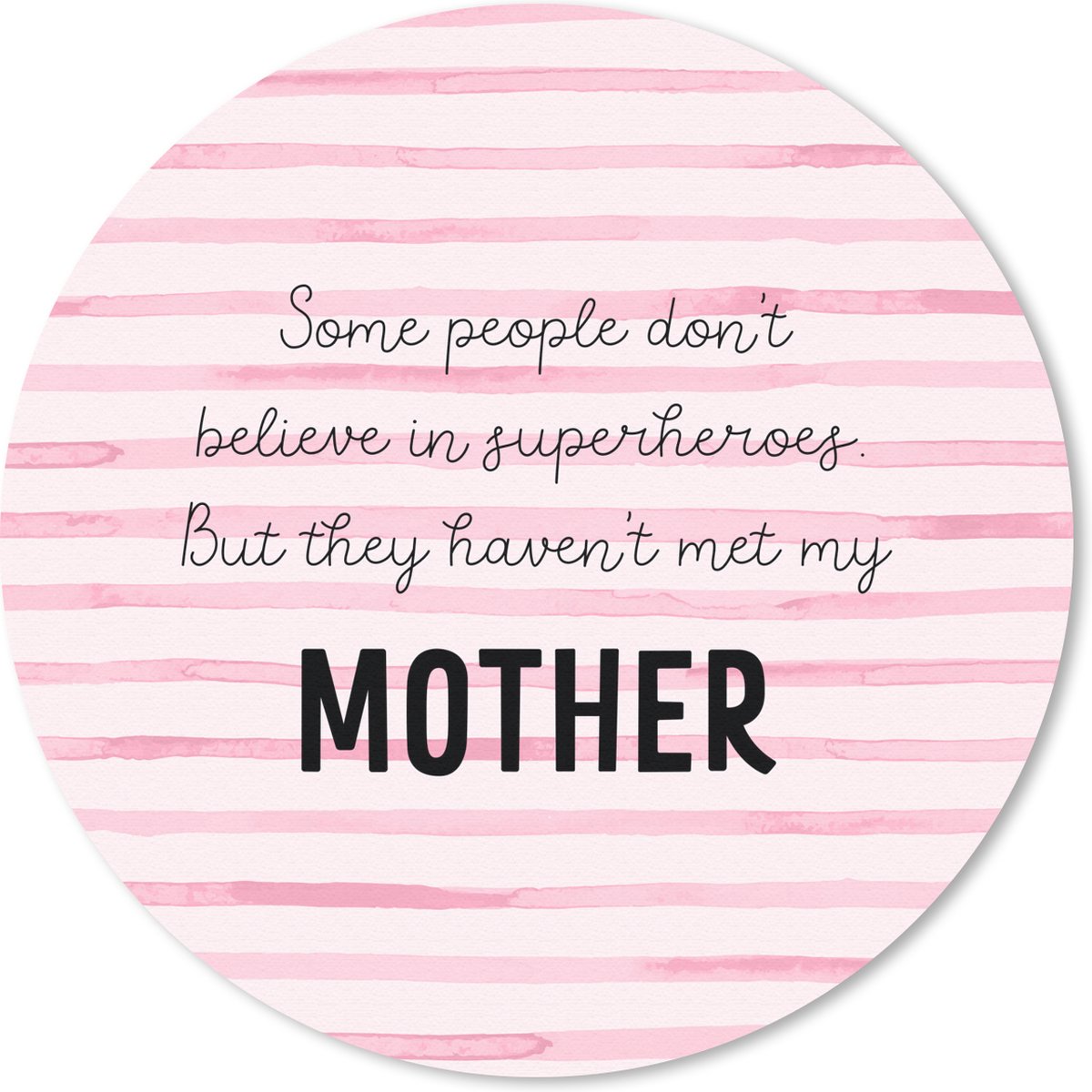 Muismat rond 30x30 cm - Mousepad Moederdag - Spreuken - Mama - Superheld - Roze - Ronde muismatten