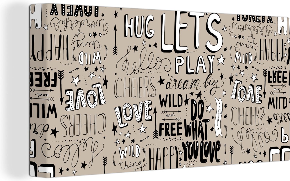 Canvas Schilderij Spreuken - Quotes - Woorden - Baby - Kids - Kinderen - 80x40 cm - Wanddecoratie