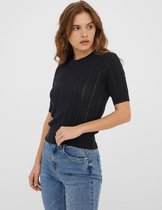 Vero Moda VMMINNA 24 O-NECK BLOUSE - Black Black