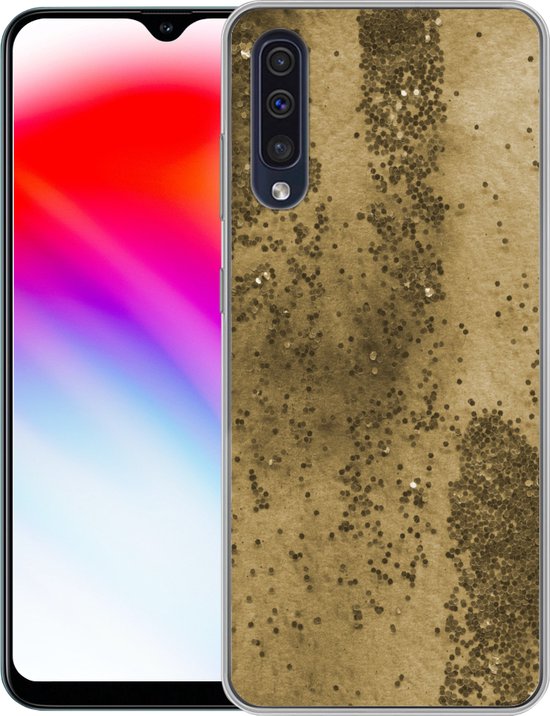 Coque Samsung Galaxy A50 - Or - Glitter - Structure - Coque de téléphone en Siliconen