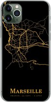 Geschikt voor iPhone 11 Pro Max hoesje - Marseille - Kaart - Goud - Siliconen Telefoonhoesje