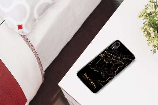 Coque pour iPhone XR - Wuppertal - Carte - Or - Coque de téléphone en Siliconen