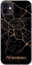Geschikt voor iPhone 12 mini hoesje - Nürnberg - Kaart - Goud - Siliconen Telefoonhoesje